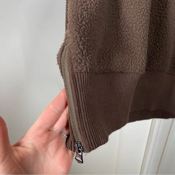 Varley Roselle Half Zip Fleece Sweatshirt Size XL Deep Mahogany Brown Sherpa - Picture 7 of 9